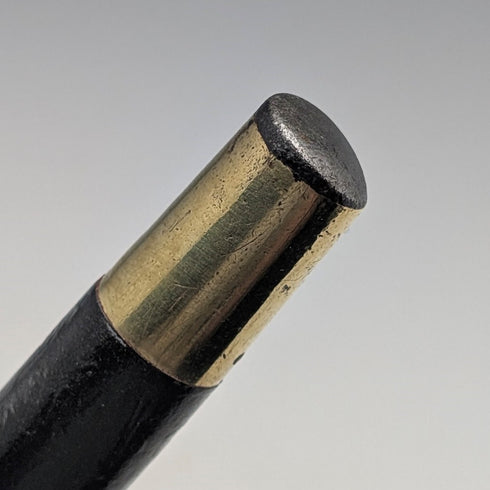 1914 年英國古董黑軸 L 形鹿角手柄純銀裝飾手杖 手杖 88 厘米